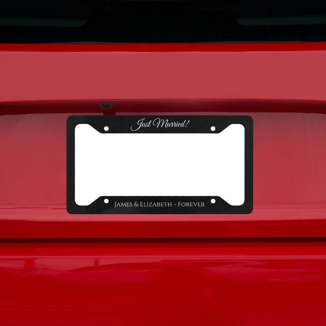 Just Married Custom Couple's Names License Plate Frame (Creator Uploaded)