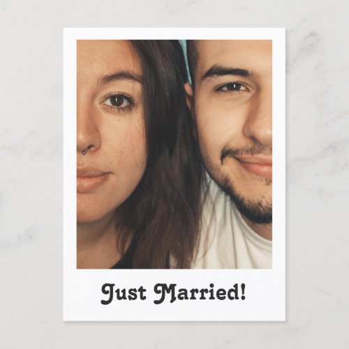 Just Married Custom Message We Eloped Photo Announcement Postcard