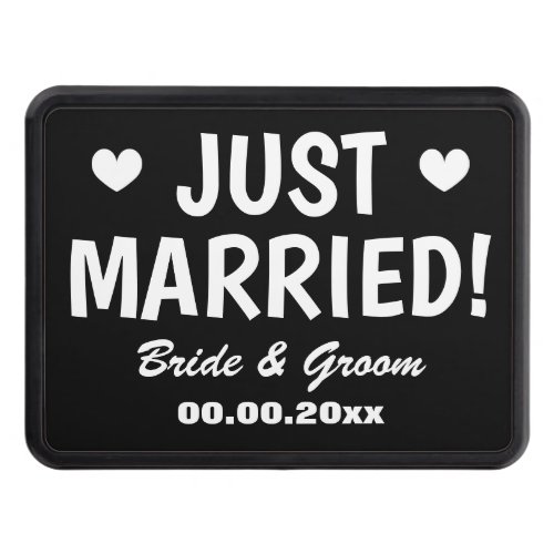 Just Married custom wedding vehicle sign Hitch Cover