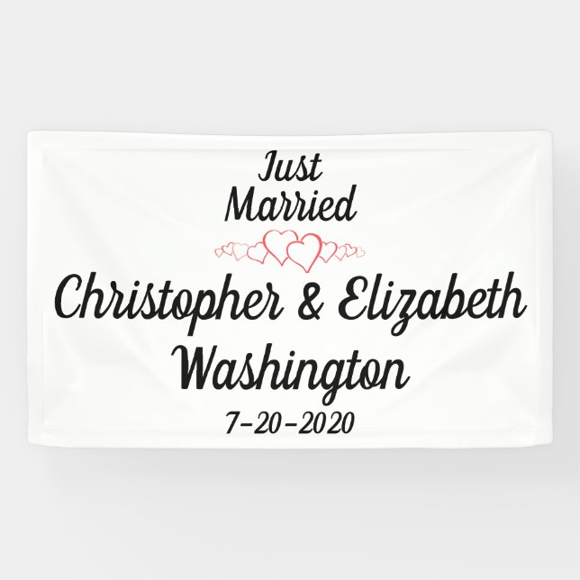 Just Married - Customizable Banner (Horizontal)