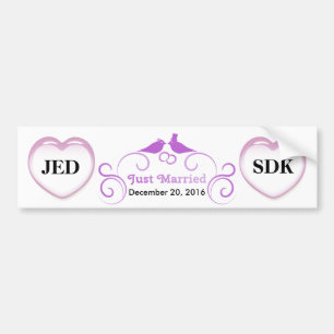 Just Married - Customizable Bumper Sticker