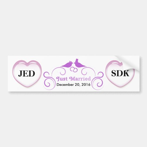 Just Married _ Customizable Bumper Sticker