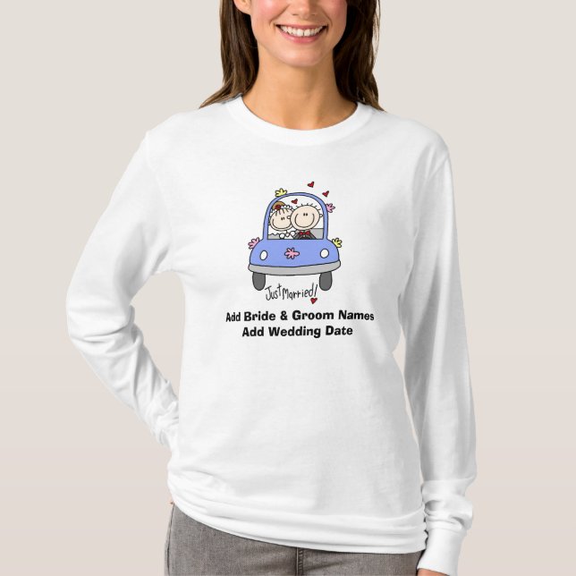 Just Married Customizable Long Sleeve T-shirt (Front)