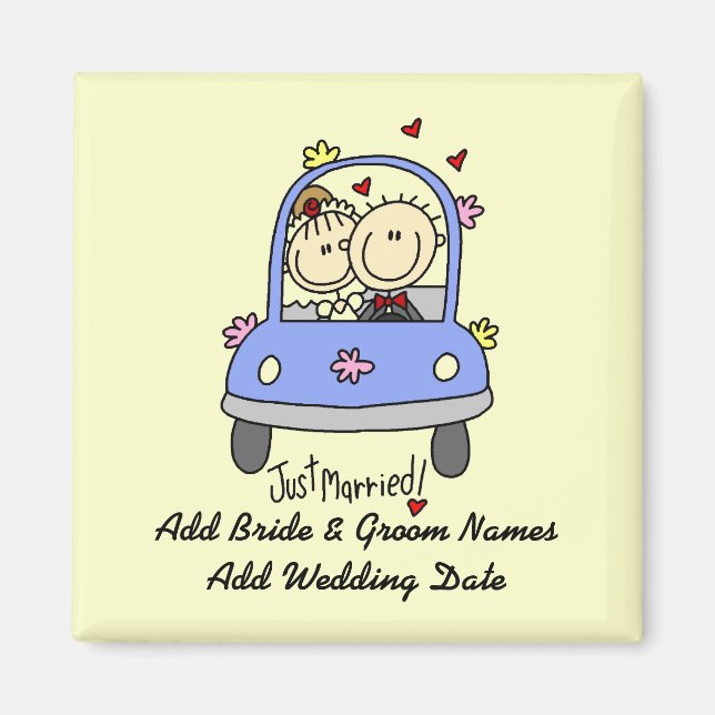 Just Married Customizable Magnet (Front)