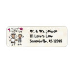 Just Married Cute Return Address Labels at Zazzle