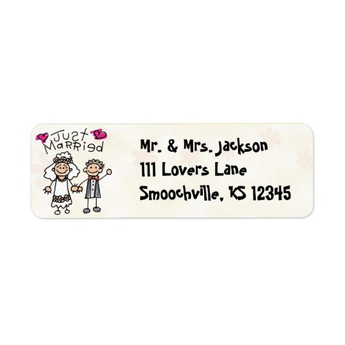 Just Married Cute Return Address Labels