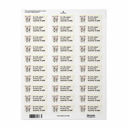 Just Married Cute Return Address Labels | Zazzle