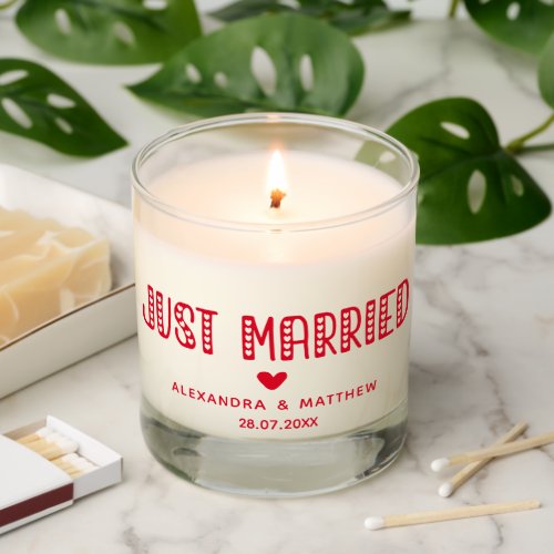 Just Married Cute Typography Car Scented Candle