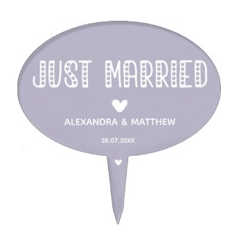 Just Married! Cute Typography Lavender
