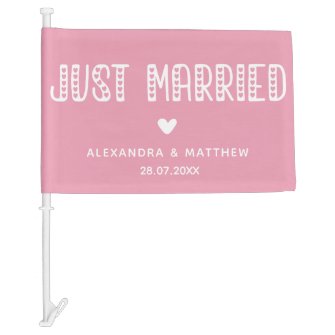 Just Married! Cute Typography Pink