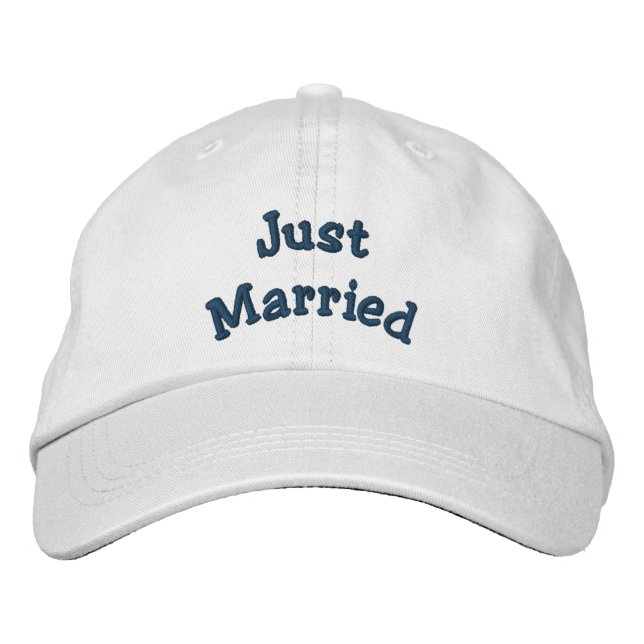 Just Married Cute Wedding Embroidered Baseball Cap (Front)