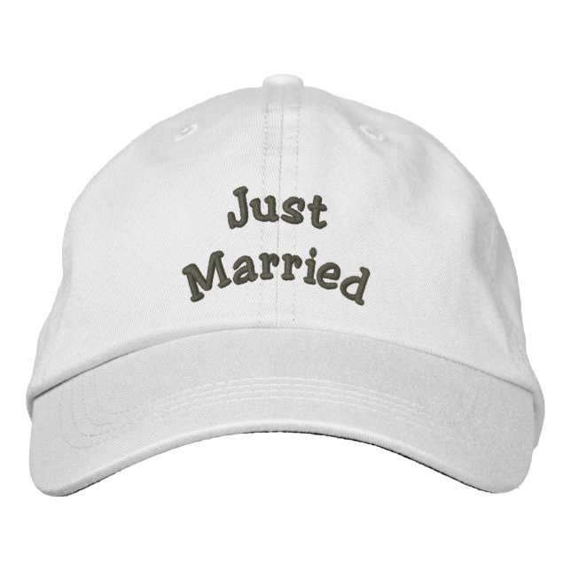 Just Married Cute Wedding  Embroidered Baseball Cap (Front)