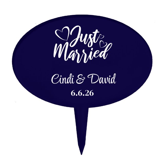 Just Married Dessert Topper (Front)