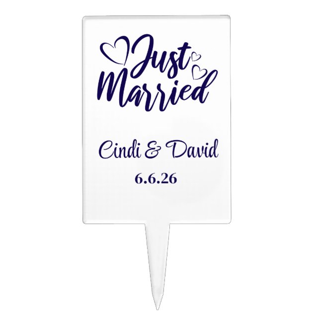 Just Married Dessert Topper (Front)