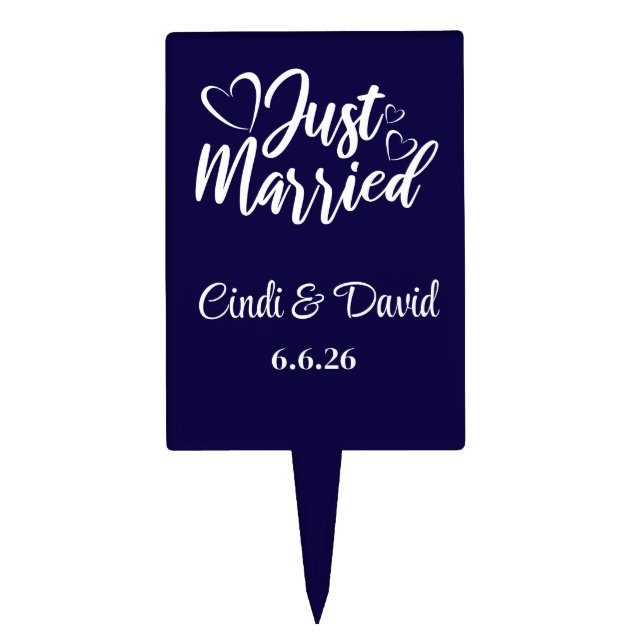 Just Married Dessert Topper (Front)