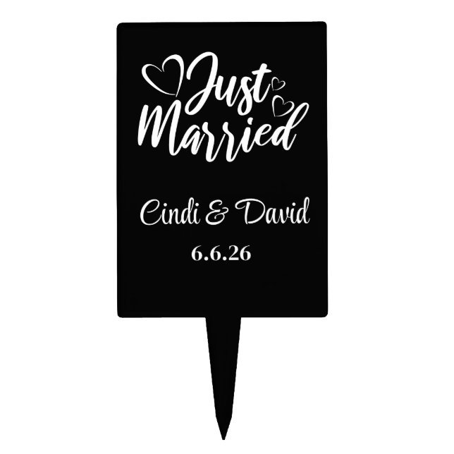 Just Married Dessert Topper (Front)