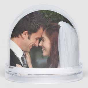 Just Married Double Photo Snow Globe