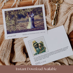 Just Married Double Sided Photo Wedding Announcement
