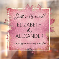Just Married! Dusty Rose Faux Foil
