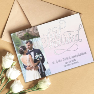 Just Married Elegant Announcement Photo Card