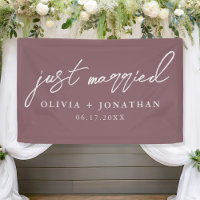 Just Married Elegant Calligraphy Script Wedding