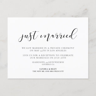 Just married Elegant design announcement Postcard