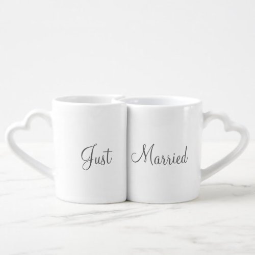 Just Married Elegant Monogrammed Initials Coffee Mug Set
