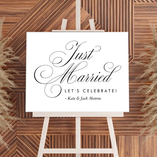 Just Married Elegant Reception Sign (Creator Uploaded)