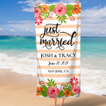 Just Married Elegant Script Wedding Announce Bath Towel<br><div class="desc">Add a touch of elegance to your special day with this “Just Married” bath towel. The luxurious white towel is embroidered with a beautiful “Just Married” script in a thin black font. It’s the perfect way to announce your marriage to the world and make a stunning addition to your wedding...</div>
