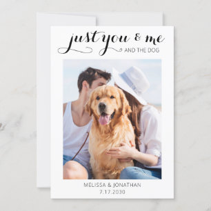 Just Married Elopement Dog Wedding Announcement