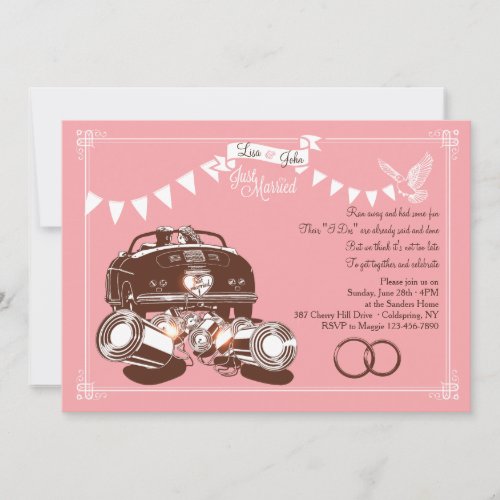 Just Married Elopement Party Invitations