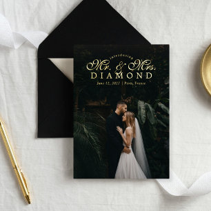 Just Married Elopement Wedding Photo Announcement