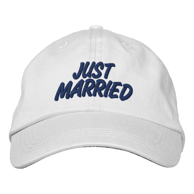 Just Married Embroidered Baseball Cap (Front)