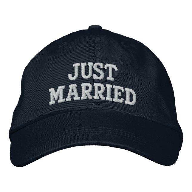 JUST MARRIED EMBROIDERED BASEBALL HAT (Front)