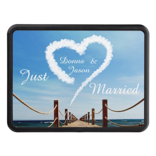 Just Married Endless Path with Heart Cloud Wedding Hitch Cover