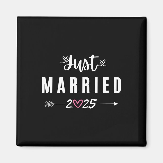 Just Married Est 2025 Honeymoon Wedding Couples An Magnet (Front)