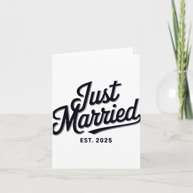 Just Married Est 2025 Wedding Wife Mr And Mrs Brid Card (Front)