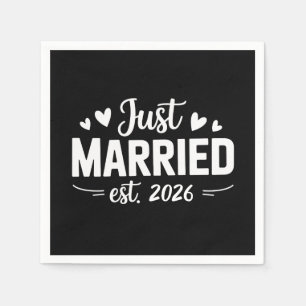 Just Married Est 2026 Wedding Party Wife Husband Napkins