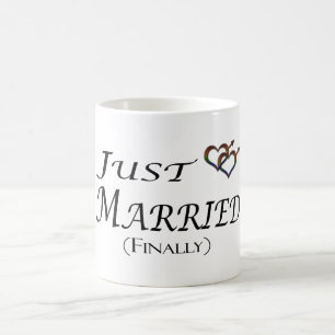Just Married (Finally) Gay Pride w/ Gender Symbols Coffee Mug