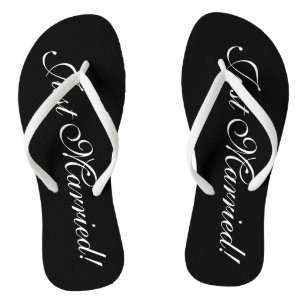 Just Married flip flops for bride and groom couple