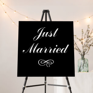 Just Married Foam Board Poster Wedding Car Sign