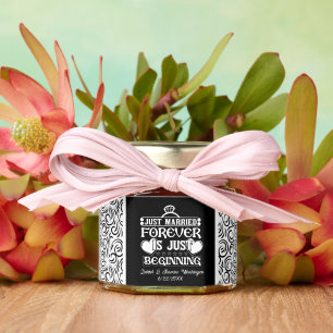 Just married forever is just beginning honey jar favors