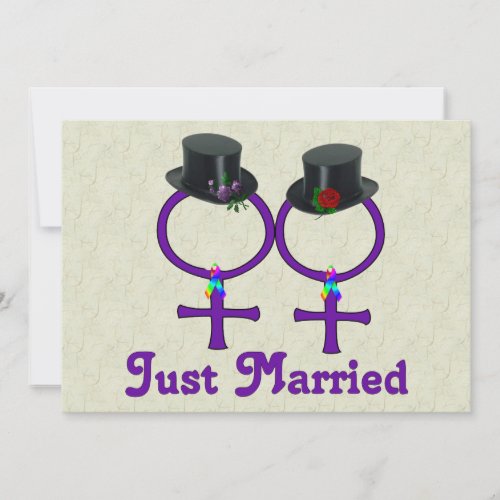 Just Married Formal Lesbian Invitation