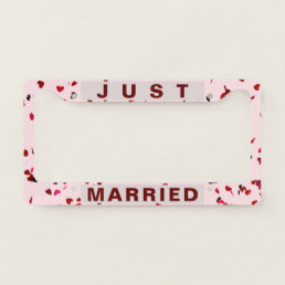 Just Married funny customizable License Plate Frame