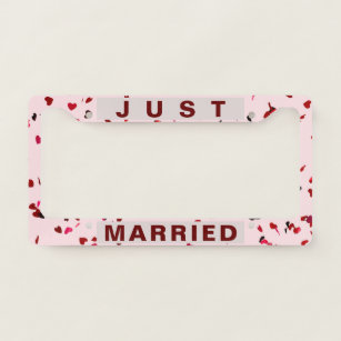 Just Married funny customizable License Plate Frame