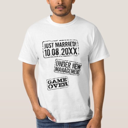 Just married funny shirt with custom wedding date