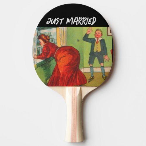 JUST MARRIED FUNNY WEDDING PING PONG PADDLE