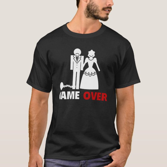 Just Married - GAME OVER T-Shirt (Front)