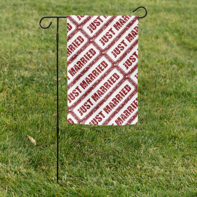 Just Married Garden Flag (In SItu)