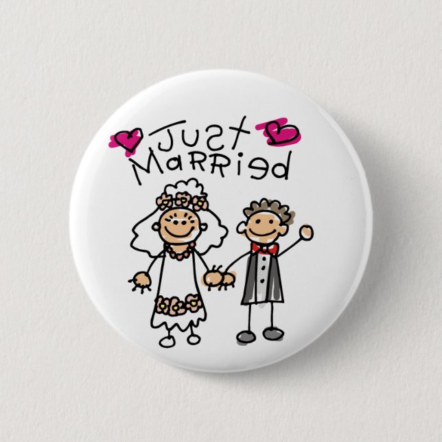 Just Married Gifts Newlywed Gifts Honeymoon Gifts Button (Front)